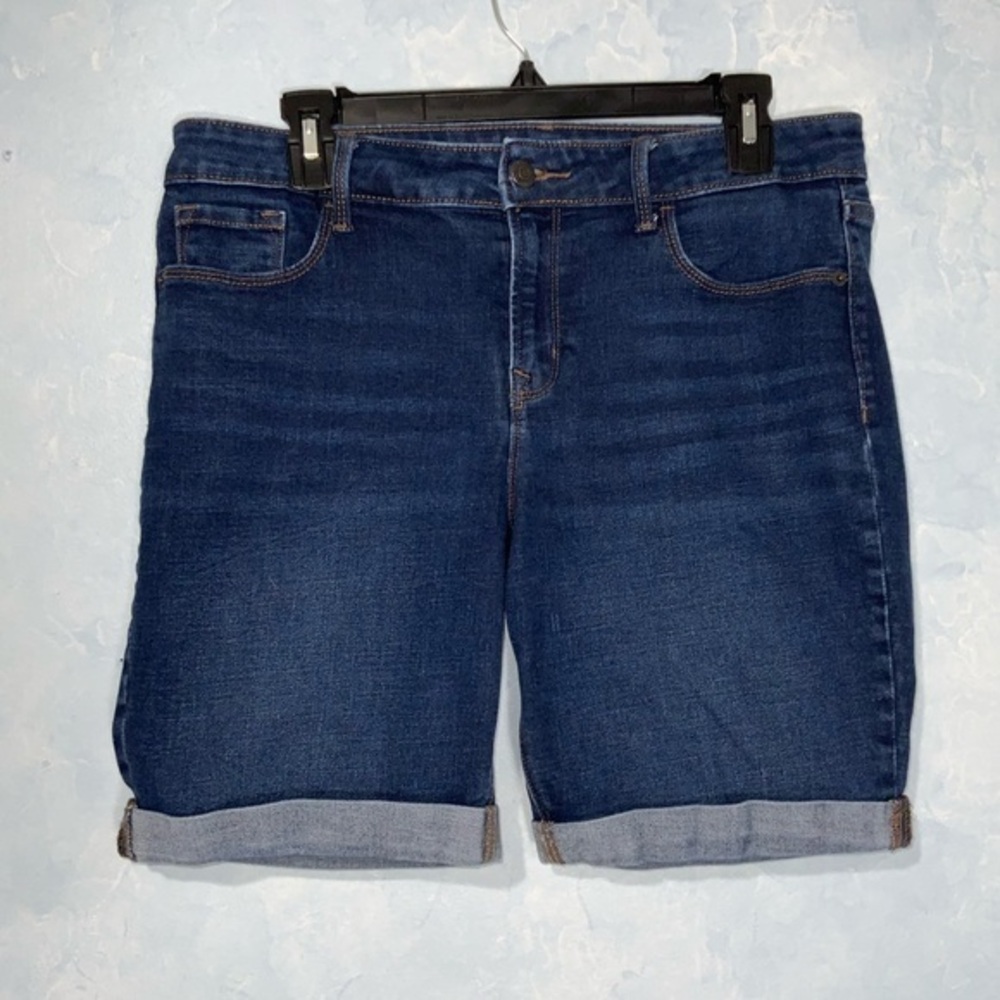 Old Navy Dark Wash Cuffed Bermuda Carla Shorts Size 8